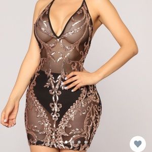 sheer halter dress and comes with attached bottom